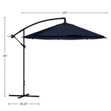 NEW 10ft Offset Patio Umbrella with easy crank handle, Navy Blue, Retails $240