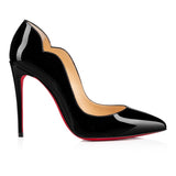 NEW Retails $100+, Hot Chick 100 mm Pumps, Patent Calf Leather, Louboutin Dupes, Black, Women, Sz 7