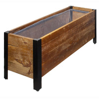 NEW Grapevine Low-Profile Planter, FSC Recycled Wood, Rectangular, 37IN x 12.6IN, Medium Brown, Retails $109! Plants NOT included