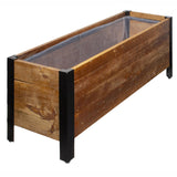 NEW Grapevine Low-Profile Planter, FSC Recycled Wood, Rectangular, 37IN x 12.6IN, Medium Brown, Retails $109! Plants NOT included