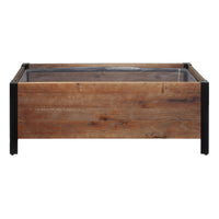 NEW Grapevine Low-Profile Planter, FSC Recycled Wood, Rectangular, 37IN x 12.6IN, Medium Brown, Retails $109! Plants NOT included