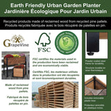 NEW Grapevine Low-Profile Planter, FSC Recycled Wood, Rectangular, 37IN x 12.6IN, Medium Brown, Retails $109! Plants NOT included