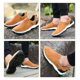NEW Retails $45, Mens Hiking Shoes Laceless Suede Breathable Slip Resistant Boots Lightweight Sneakers for Outdoor Activity Hiking Walking, Men's Sz 12