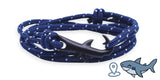 NEW Shark Bracelet, Starry Blue! Ocean Blue Shark Pendant Bracelet in Navy, adjustable fits all