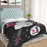 NEW Retails $77, He-Llo Ki-Tty Blanket 80"x60" Air Conditioning Cozy Soft Warm Throw Blankets All Season Use Bedding for Women Girls Kids Couch Sofa Bedroom Living Room Bed Chair Decor