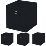 4 Pack 13 inch cubes storage bins, collapsible fabric storage cubes Decorative, Black