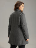 NEW Retails $60 Bloomchic Padded Patchwork PU Leather Zipper Coat Black Sz 3X
