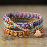 NEW Multi-layer Imperial Stone Boho Wrap Natural Stone Bracelet, Retails $53! Benefits: Aura balancing, gemstone clarity, natural energy