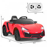 NEW Assembled Costway 12V 2.4G RC Red Electric Corvette Vehicle with Lights, Horn, Music, USB & More!