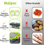 New, no box! 16 pcs Vegetable Chopper Vegetable Cutter Kitchen Mandoline Vegetable Slicer - Food Onion Salad Veg Chopper Dicer Manual Mandolin Slicer