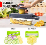 New, no box! 16 pcs Vegetable Chopper Vegetable Cutter Kitchen Mandoline Vegetable Slicer - Food Onion Salad Veg Chopper Dicer Manual Mandolin Slicer