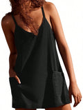 NEW Black SHEIN Sport Easify Two-Piece Look Hooded Sport Dress Sz S