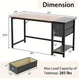 NEW in box! MULTIGOT 55" Home Office Desk with Storage Headphone Hook Shelf & 2 Drawers Laptop Desk, Retails $209+