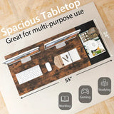 NEW in box! MULTIGOT 55" Home Office Desk with Storage Headphone Hook Shelf & 2 Drawers Laptop Desk, Retails $209+