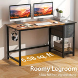 NEW in box! MULTIGOT 55" Home Office Desk with Storage Headphone Hook Shelf & 2 Drawers Laptop Desk, Retails $209+