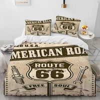 NEW Queen Size Duvet Cover Bedding Set, Historic Route 66, Mother Road, Mãe Elm Bedding Set, Athlete Bedding Set, Duvet and Pillowcase, Retails $55