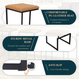 NEW IN BOX Retails $396, LeisureMod Quincy Leather Bar Stools With Metal Frame Set of 2