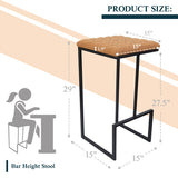 NEW IN BOX Retails $396, LeisureMod Quincy Leather Bar Stools With Metal Frame Set of 2