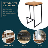 NEW IN BOX Retails $396, LeisureMod Quincy Leather Bar Stools With Metal Frame Set of 2
