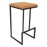 NEW IN BOX Retails $396, LeisureMod Quincy Leather Bar Stools With Metal Frame Set of 2