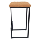 NEW IN BOX Retails $396, LeisureMod Quincy Leather Bar Stools With Metal Frame Set of 2