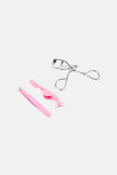 NEW Love Beauty Stainless Steel 3 Pieces Eyelash Curler And Tweezer Set, Pink