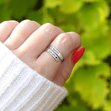 NEW I F♡cking Love You Ring For Women, Hope Rings Adjustable Stainless Steel Silver Promise Jewelry Gift, Includes Verse Card
