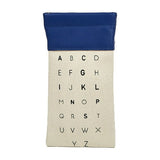 NEW DFC Alphabet Glasses Bag Spandex Canvas Patchwork Eyeglasses Storage Bag Presbyopia Portable Student Eyeglasses Bag Makeup Brush Storage Bag, Navy