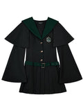 NEW Retails $126, Harry Potter Slytherin Detachable Cape Sailor Collar Pleated Skirt Mini Dress Harry Potter and KYOUKO Collaboration, Sz M