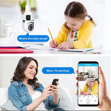 NEW V380 1080P WIFI Dual Lens Bulb Camera Wireless PTZ IP Camera Video Night Vision Two Way Audio Indoor Network Video Surveillance (Memory Card not Included)