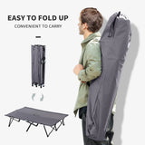 NEW Retails $300+, Outsunny 2 Person Folding Camping Cot For Adults, 50" Extra Wide Outdoor Portable Sleeping Cot With Carry Bag, Elevated Camping Bed, Beach Hiking, Grey Grey Steel