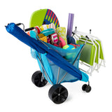 NEW Retails $130+, Seina Steel Framed Collapsible Versatile Multi-use Garden Cart or Beach Sand Cruiser, 2 built-in cup holders and an umbrella holder, Blue