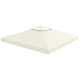 NEW Retails $110, Outsunny 10' x 10' Square 2-Tier Gazebo Canopy Replacement Top Cover Outdoor Garden Sun Shade, Cream White