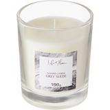 NEW Life at Home Scented Candle Grey Suede, Sophisticated and alluring, this textural scent boasts notes of suede, amber, and rosewood wrapped in sensual vanilla and tonka