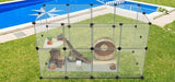 NEW Retails $80, 24 Panels Portable Small Animals Playpen, 48"x 24"x 28" Transparent Pet Playpen, Portable Plastic Enclosure, Puppy Play Pen for Indoors Outdoor Pet Fence for Guinea Pigs, Bunny, Ferrets, Hamsters, Hedgehogs