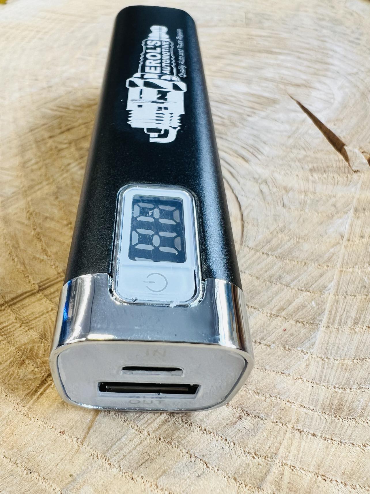 New 2600 mAh Portable Power Bank, allows you to charge your devices on the go! Promo shown on item will vary