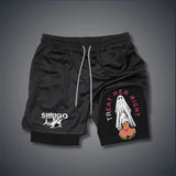 NEW Men's Siirigo Treat Her Right Sexy Lady Ghost Graphic Print Gym Performance Shorts, Sz S (Fits up to 32" waist), Retails $54
