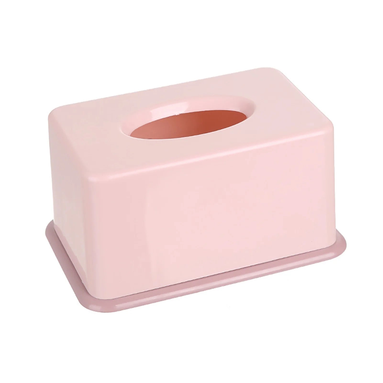 NEW Limei Pink Tissue Box Cover Plastic Tissue Dispenser Holder for Home Office Restaurant - (7.7x5x4 inches)