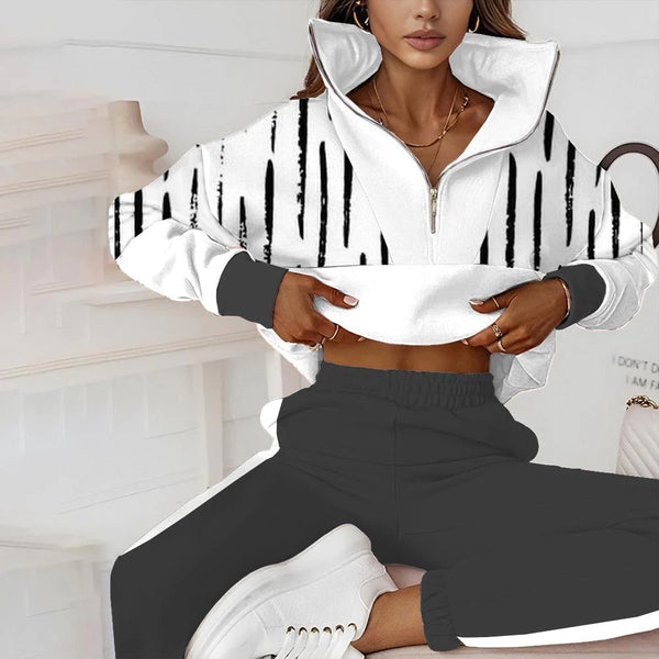 New Women's Bovuf Classy Black and White Two Piece Set Sz L! Retails $73+