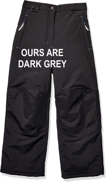NEW Amazon Essentials Boys Water-Resistant Snow Pants Dark Grey - Boys Youth - Sz 14 - Retails for $45!