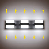 NEW Retails $95, SOLFART 3 Lights Black Bathroom Modern Vanity Lights LED Vanity Light Black Bathroom Lights Over Mirror 20 inch White Light Dimmable, Black