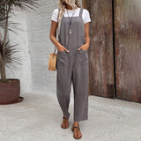 NEW Bovuf Women's Grey Plain Sleeveless Strap Jumpsuit, Sz M, Retails $92