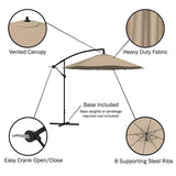 NEW 10ft Offset Patio Umbrella with easy crank handle, Sand, Retails $240
