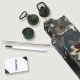 NEW Thermosis 24 Oz Water Bottle With Straw | Insulated Water Bottle With Wide Mouth Opening and 3 Lids (Straw and Handle Lids) | Travel Stainless Steel Water Bottle for Sports and Gym - Camo - Water Bottle - 24 OZ