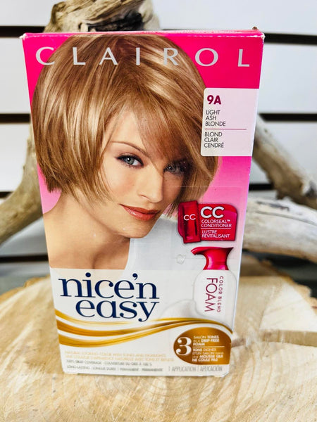 NEW 2 BOXES Clairol Nice 'n Easy Foam Hair Color 9A Light Ash Blonde, includes 2 boxes