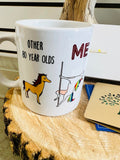 New 80 year old gift set! Includes Beautiful etched Gift Card, 8 ring necklace, funny mug and gift bag!