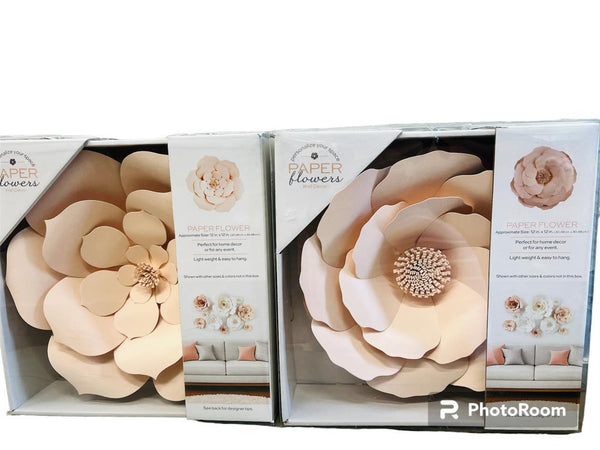 NEW Giant Flowers Wall Decor, 3D Flower Wall Backdrop, Floral Wall Decor, Large Paper Flowers Decorations for Wall, Nursery Decor - 2pk