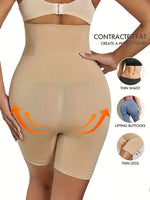 NEW Sleek High-Waist Boyshort Shaper: Tummy Control, Butt Lift, Seamless Design for Everyday Comfort & Confidence, Light Beige, Sz XS/S - Retails $98