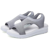 NEW WARTHY Ladies Shoes Sandals Elastic Belt Sports Sandals Summer Women Shoes Women Thick Bottom Fish Mouth Mesh Sandals, Grey, Sz 9.5