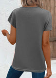 NEW Retails $70 ROTITA Cut Out Leopard Grey/Pink Short Sleeve T Shirt Sz S